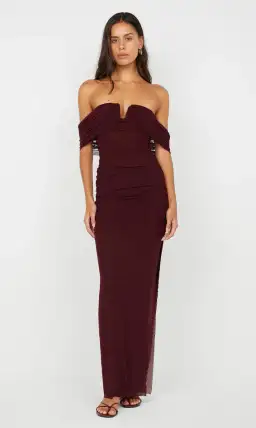 Bec & Bridge Poppy Gathered Maxi Dress Plum Size 6 for rent on The Volte - image 1