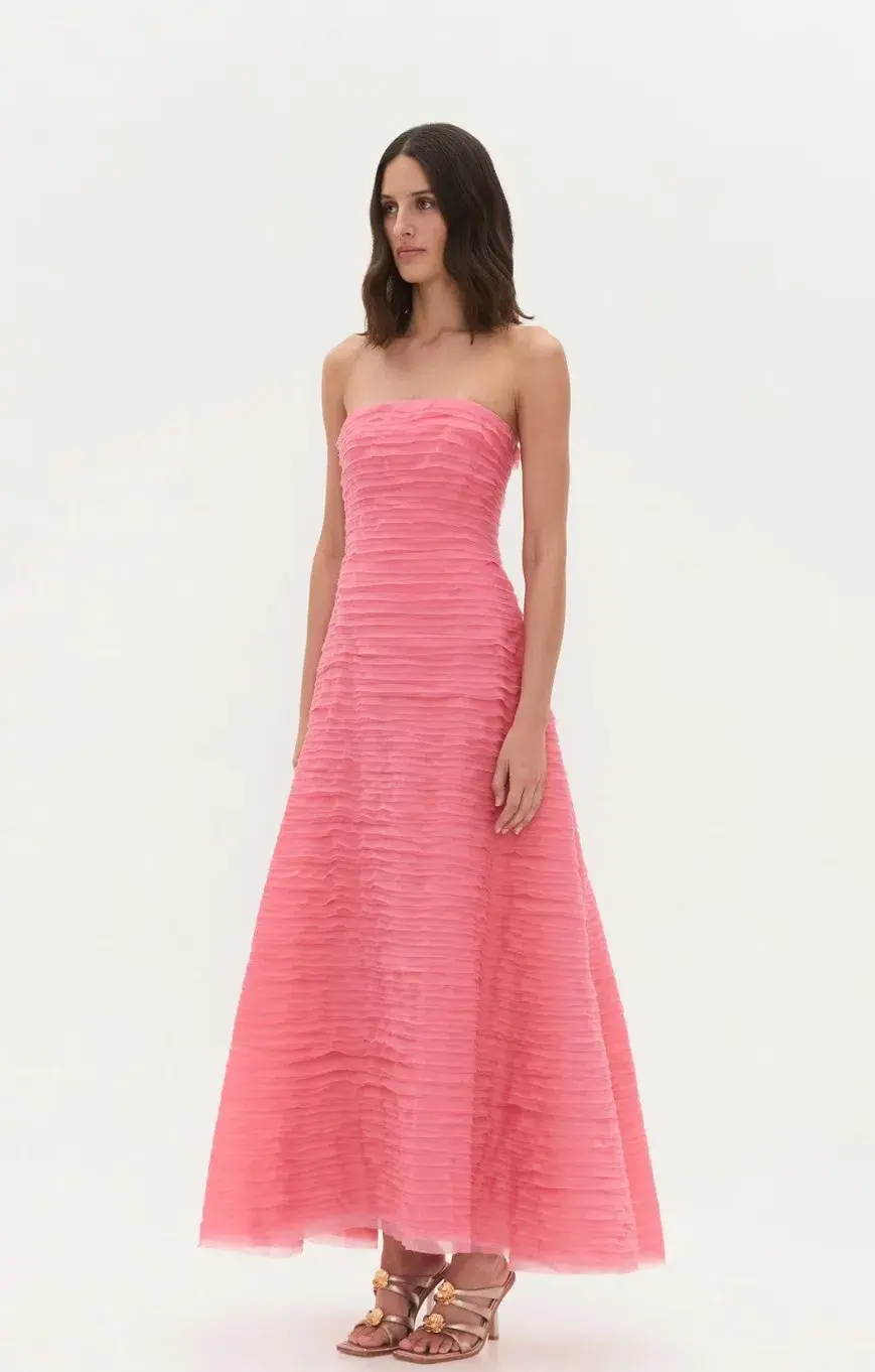 Aje Soundscape Dress, Guava pink, size 10 for rent on The Volte - main image