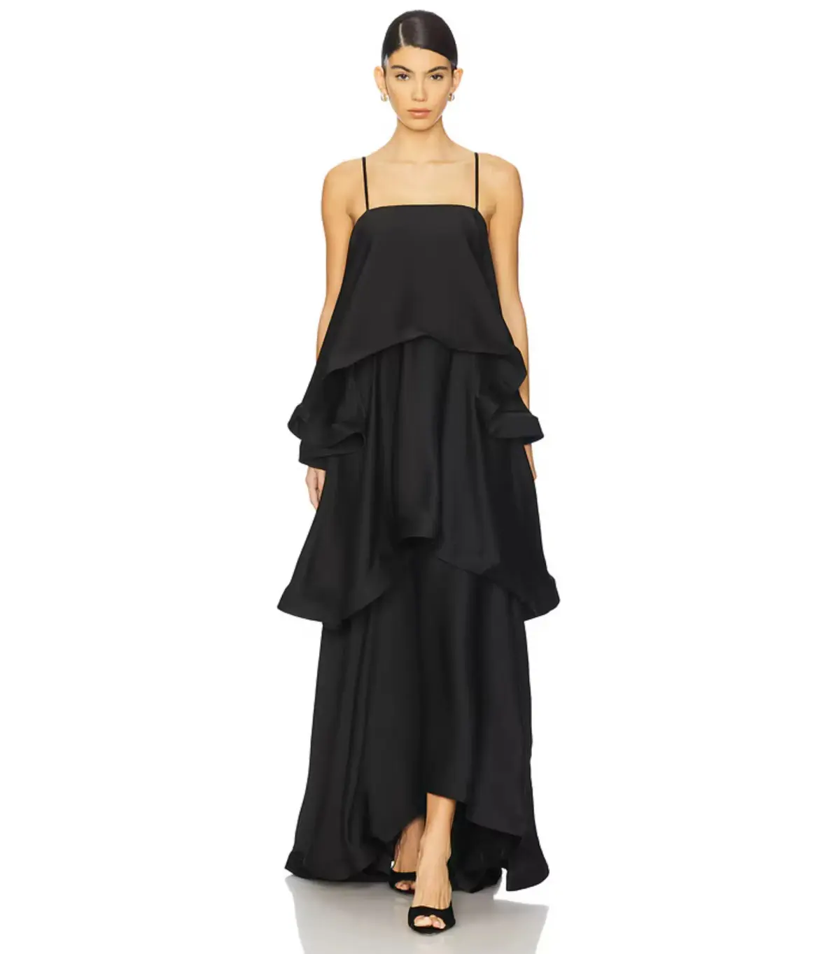 Elliatt Tilly Tiered Maxi Dress Black Size AU 10 - Image 1