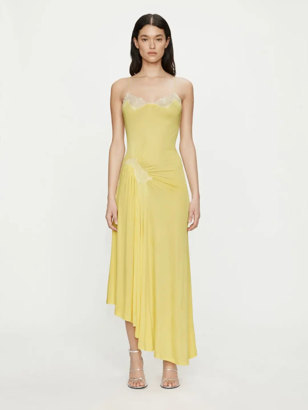 Christopher Esber Delphin Lace Rib Cami Dress Zest White Size 10 for rent on The Volte - main image