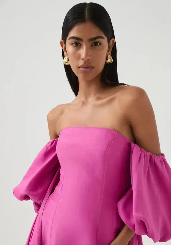 Aje Incarnation Midi Dress in Magenta size 16 for rent on The Volte - main image