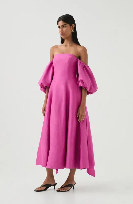 Aje Incarnation Midi Dress in Magenta size 16 - Image 4