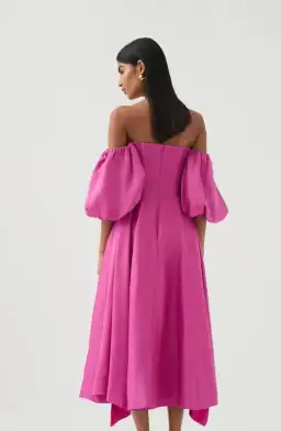 Aje Incarnation Midi Dress in Magenta size 16 for rent on The Volte - image 3