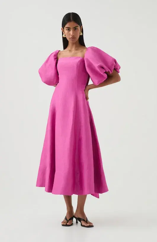 Aje Incarnation Midi Dress in Magenta size 16 - Image 6