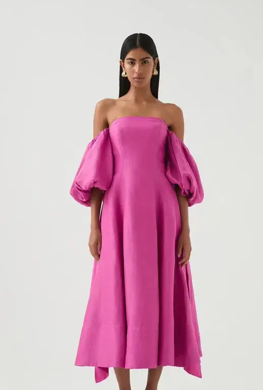 Aje Incarnation Midi Dress in Magenta size 16 - Image 1