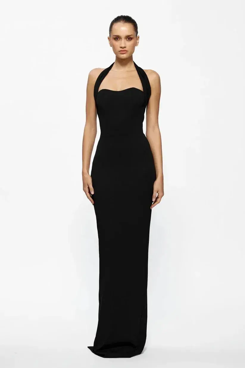 EFFIE KATS MARIAN GOWN BLACK SIZE 8 - Image 1