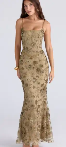 House of CB "Naima" Olive Dress Size 10 for rent on The Volte - image 1