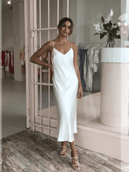 Bec & Bridge Piper Midi Dress Ivory White Size 6