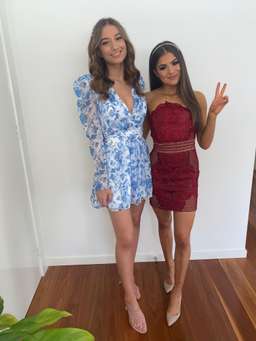 The Dollhouse Burgundy Lace Mini