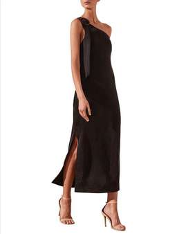 Shona Joy Matias One Shoulder Column Midi Dress Size 6