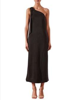 Shona Joy Matias One Shoulder Column Midi Dress Size 6