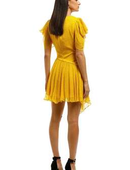 Bec + Bridge Hibiscus Golden Mini Dress - Size 8 - Yellow