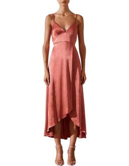 Shona Joy Giselle Cocktail Midi Dress Terracotta Size 6 for rent on The Volte - image 1