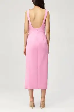 Acler Habana Midi Dress Pop Pink Size 6 for rent on The Volte - image 4