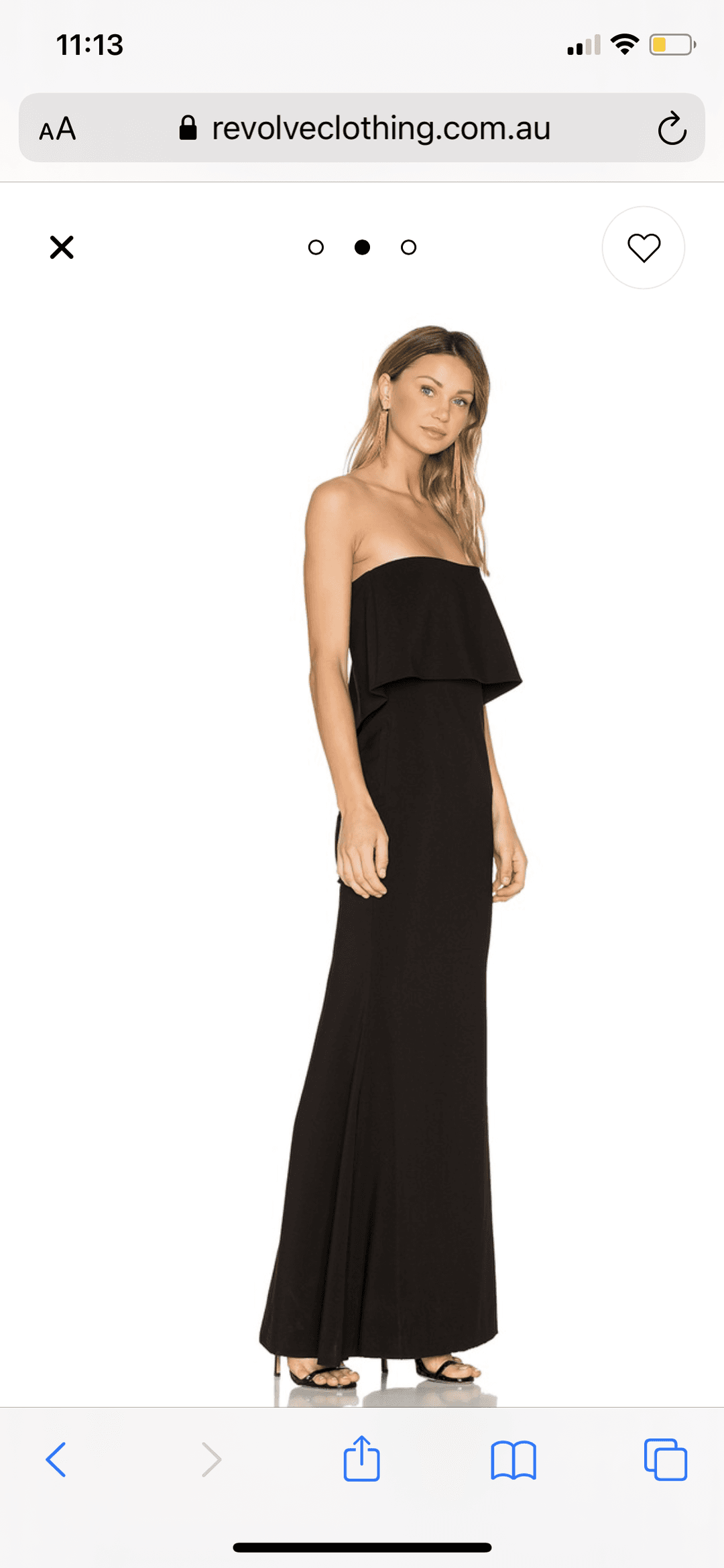 LIKELY driggs gown in black for rent on The Volte - main image