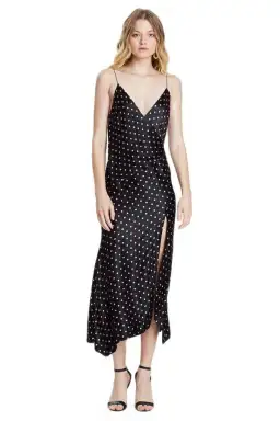 Bec & Bridge Kylie Midi Dress Pink Polka Dot Print Size 10