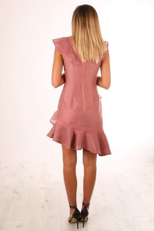 Keepsake Flashing Lights Mini Dress Pink Size 14 for rent on The Volte - main image