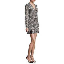 Thurley Embroidered Mini Shift Dress Black Multi size 6 for rent on The Volte - image 1