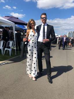 Bec & Bridge Mamita Silk Halter Jumpsuit White/Black Size 6 for rent on The Volte - image 4