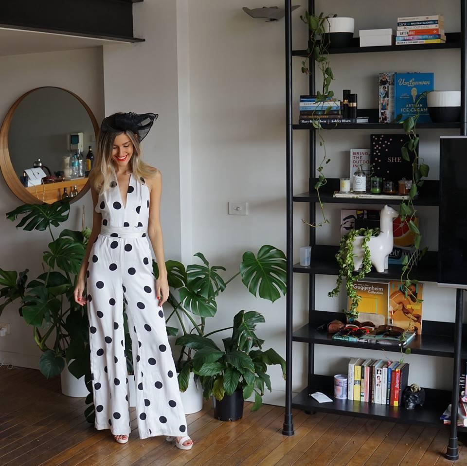 Bec & Bridge Mamita Silk Halter Jumpsuit White/Black Size 6 for rent on The Volte - main image