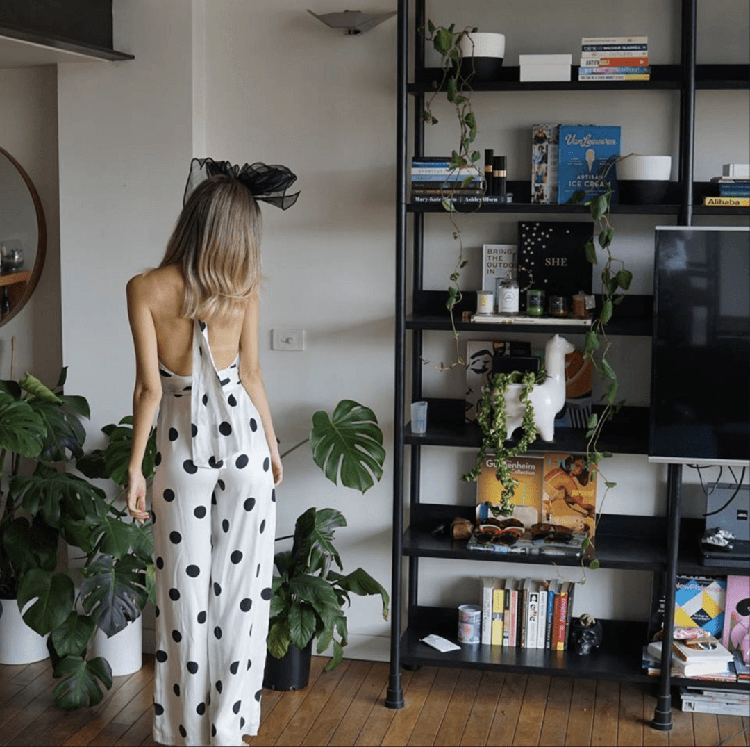 Bec & Bridge Mamita Silk Halter Jumpsuit White/Black Size 6 for rent on The Volte - main image