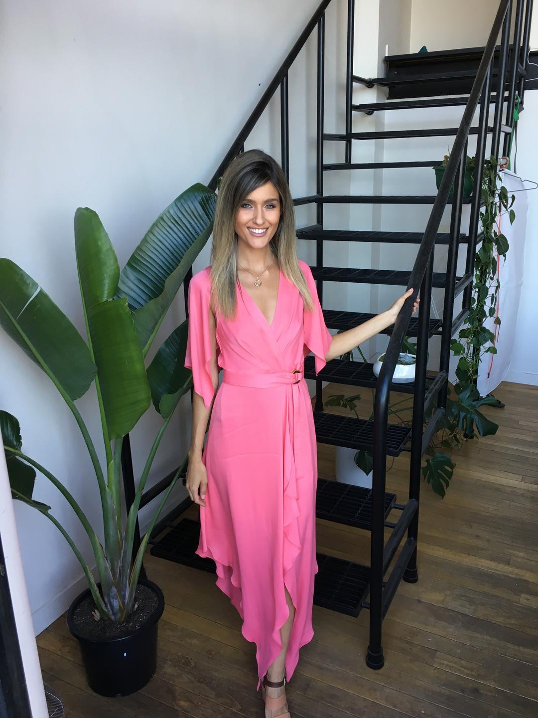 Manning Cartell Wrap Dress Tickled Pink Size 6 for rent on The Volte - main image