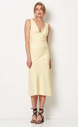 Bec & Bridge Iris Midi Dress Yellow Size 2