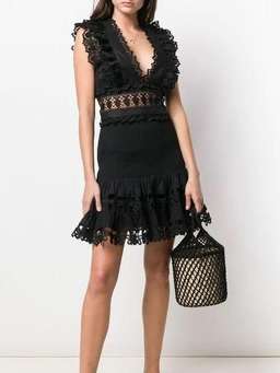 Zimmermann Wayfarer Flutter Dress Black Size 8 for rent on The Volte - image 1
