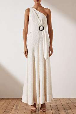 Shona Joy Ortiz Boucle Knit Jumpsuit Cream Size 10 for rent on The Volte - image 1