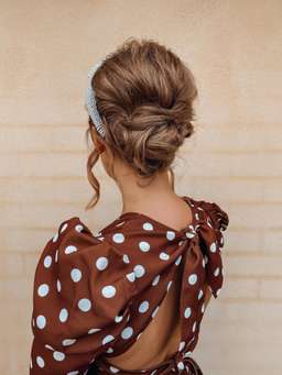 By Johnny Tessa Spot Tie-Back Pleated Midi Dress Size 10