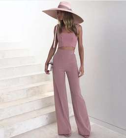 Lillian Khallouf Two piece Pantsuit Dusty Pink Size AU 6 for rent on The Volte - image 1