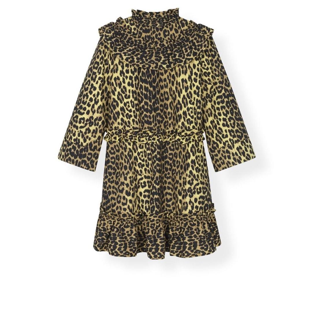 Ganni Bijou Ruffle Mini Dress in Minion Yellow for rent on The Volte - main image