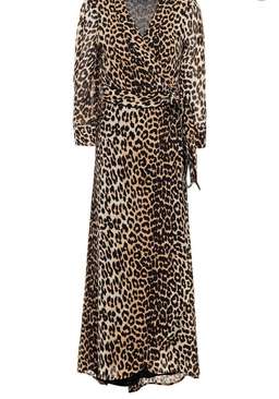 Ganni Leopard georgette wrap dress for rent on The Volte - image 3