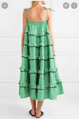 Innika Choo Green Gingham Scallop Dress for rent on The Volte - image 2