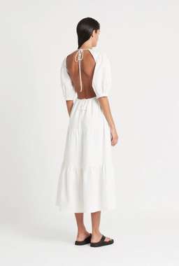 Sir The Label Lorena Tiered Midi Dress White Size AU 6 for rent on The Volte - image 3