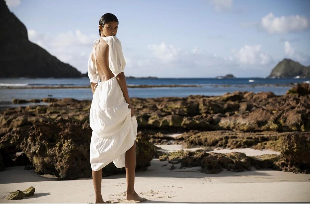 Sir The Label Lorena Tiered Midi Dress White Size AU 6 for rent on The Volte - main image