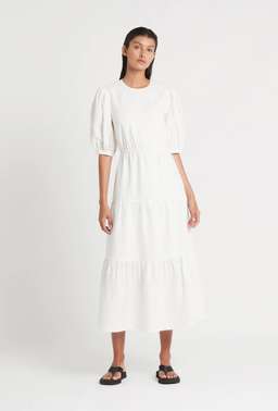 Sir The Label Lorena Tiered Midi Dress White Size AU 6 for rent on The Volte - image 1