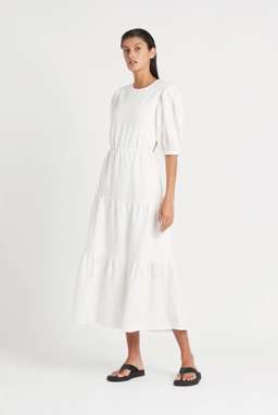 Sir The Label Lorena Tiered Midi Dress White Size AU 6 for rent on The Volte - image 2
