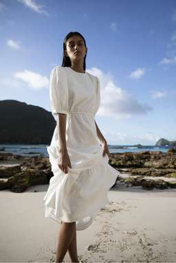 Sir The Label Lorena Tiered Midi Dress White Size AU 6 for rent on The Volte - image 4