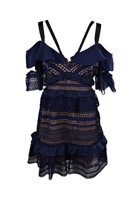 Self Portrait Striped Panelled dress size 8 for rent on The Volte - main image