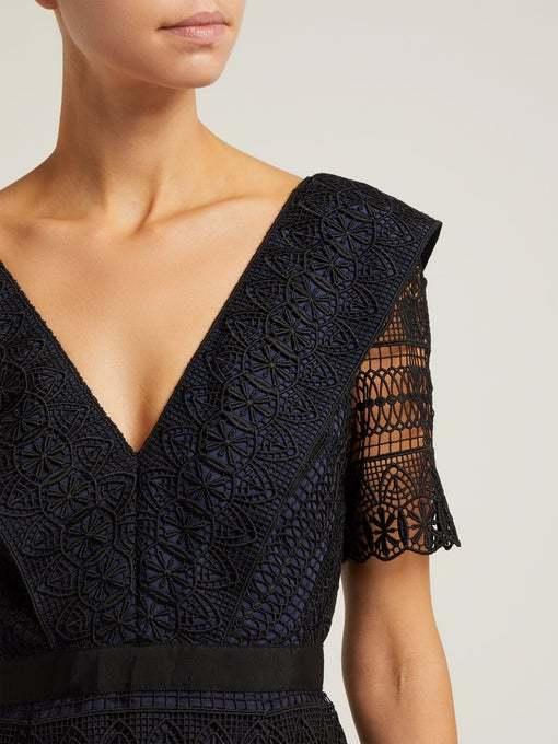 Self Portrait spiral Lace Midi Dress size 6 for rent on The Volte - main image