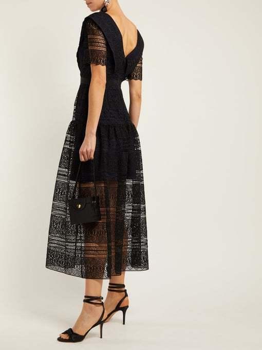 Self Portrait spiral Lace Midi Dress size 6 for rent on The Volte - main image