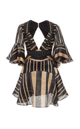 Acler Archer Mini Dress Bronze Stripe Size 6 for rent on The Volte - image 5