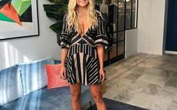 Acler Archer Mini Dress Bronze Stripe Size 6 for rent on The Volte - image 3