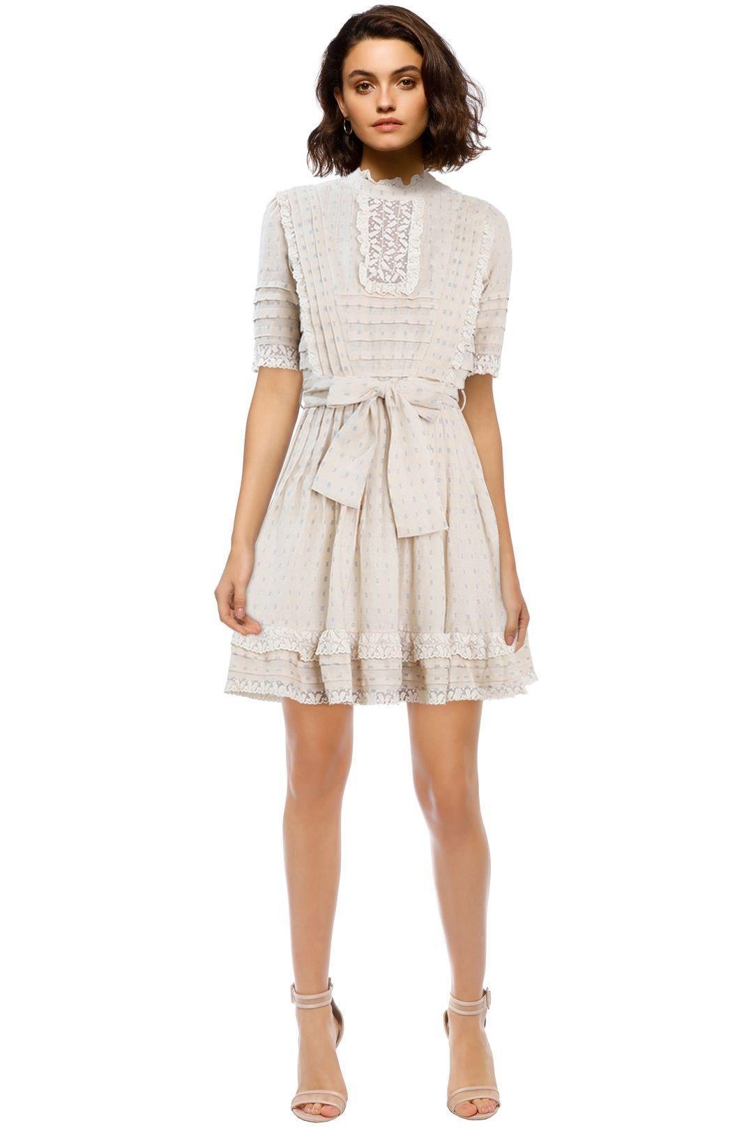 Zimmermann Helm Dot Frill Mini Dress Cream Size 8 for rent on The Volte - main image