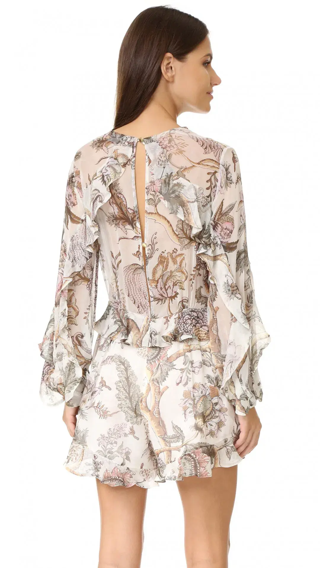 Zimmermann Karmic Flounce Playsuit Indienne Floral Size 6 for rent on The Volte - main image