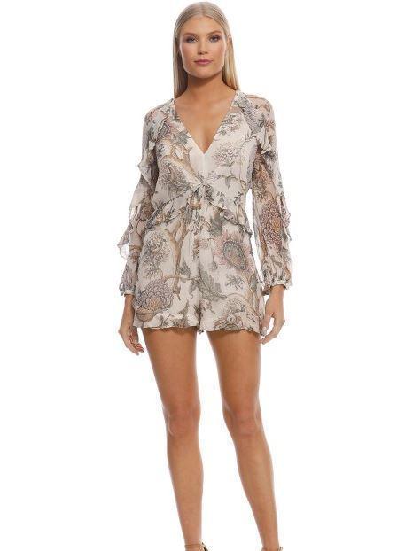Zimmermann Karmic Flounce Playsuit Indienne Floral Size 6 for rent on The Volte - main image
