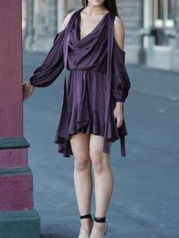 Zimmermann Silk Sueded Billow Dress Mulberry Size 8 for rent on The Volte - image 2