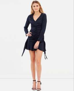 Keepsake The Label Oceans Long Sleeve Mini Dress Navy Size 8