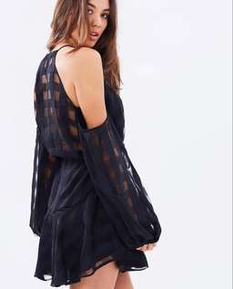 Shona Joy Perseus Open Shoulder Mini Dress Size 8